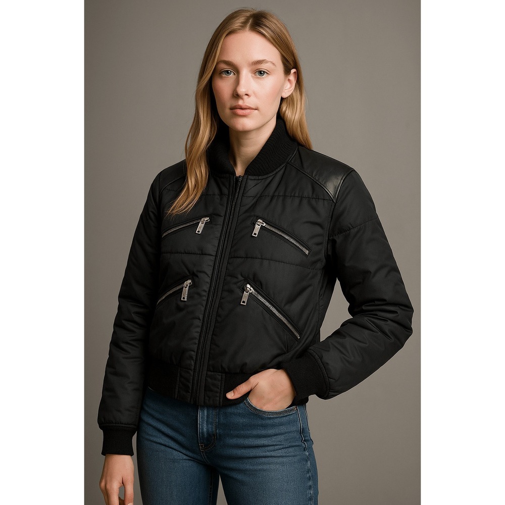 Richmond X by John Richmond 100% Goose Down Women's Bomber Jacket Black Size 12